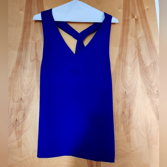Royal Blue Tank top with cross-back detail - Picture 1 of 5